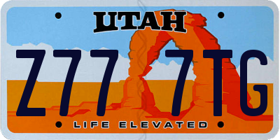 UT license plate Z777TG