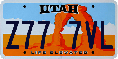 UT license plate Z777VL