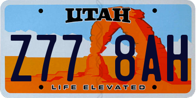 UT license plate Z778AH