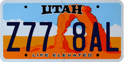 UT license plate Z778AL
