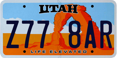 UT license plate Z778AR