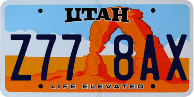 UT license plate Z778AX
