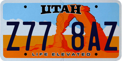 UT license plate Z778AZ
