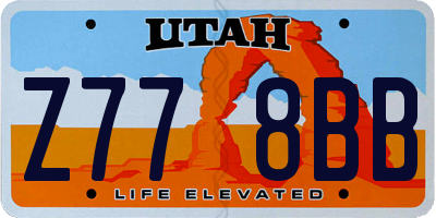 UT license plate Z778BB