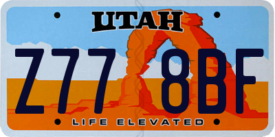 UT license plate Z778BF