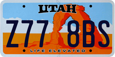 UT license plate Z778BS