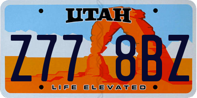 UT license plate Z778BZ