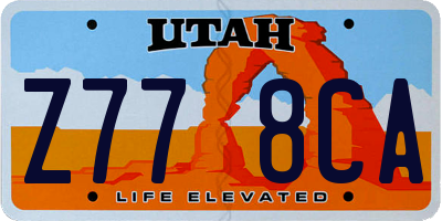 UT license plate Z778CA