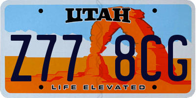 UT license plate Z778CG