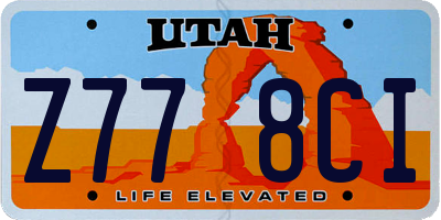 UT license plate Z778CI