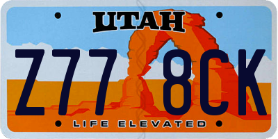 UT license plate Z778CK