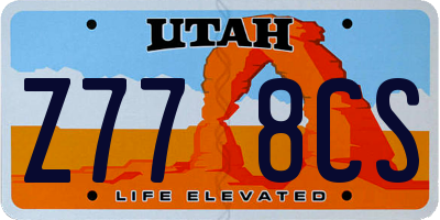 UT license plate Z778CS