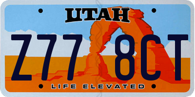 UT license plate Z778CT