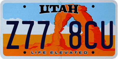 UT license plate Z778CU