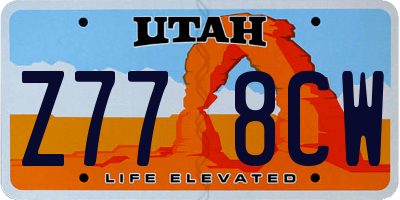UT license plate Z778CW