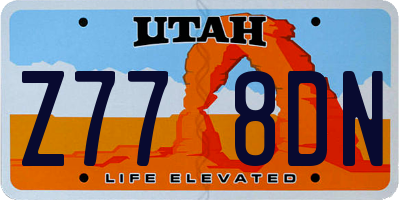UT license plate Z778DN