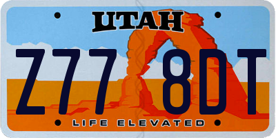 UT license plate Z778DT