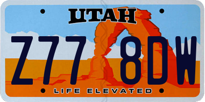 UT license plate Z778DW