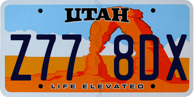 UT license plate Z778DX