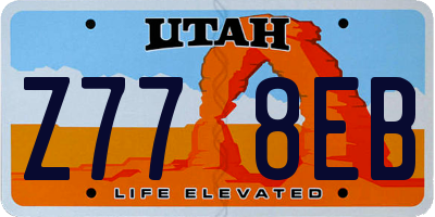 UT license plate Z778EB