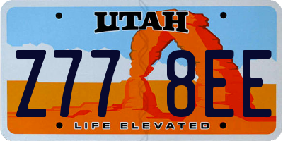 UT license plate Z778EE