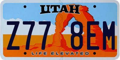 UT license plate Z778EM