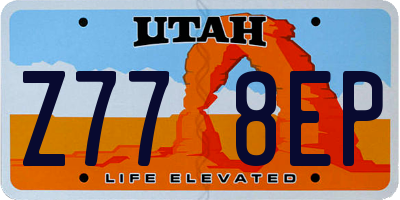 UT license plate Z778EP