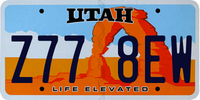 UT license plate Z778EW
