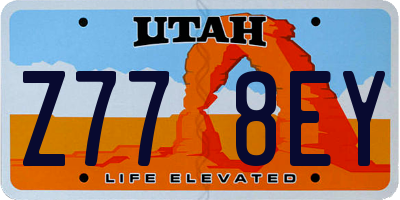 UT license plate Z778EY
