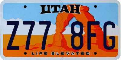 UT license plate Z778FG