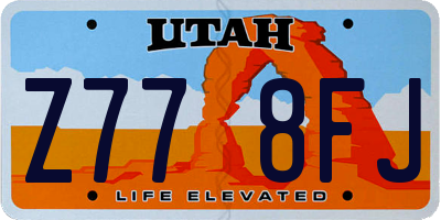UT license plate Z778FJ