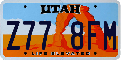 UT license plate Z778FM