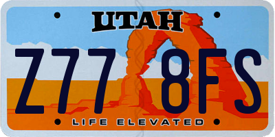 UT license plate Z778FS