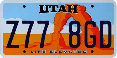 UT license plate Z778GD