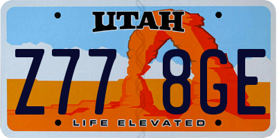 UT license plate Z778GE