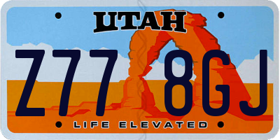 UT license plate Z778GJ
