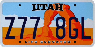 UT license plate Z778GL