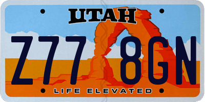 UT license plate Z778GN