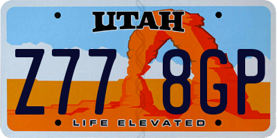 UT license plate Z778GP