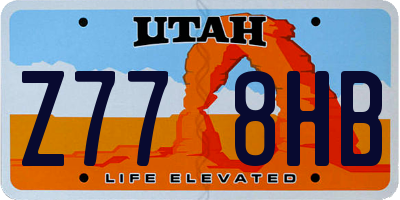 UT license plate Z778HB