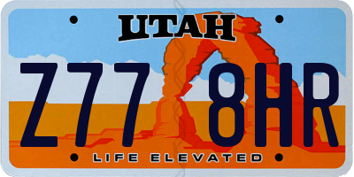 UT license plate Z778HR