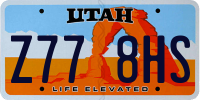 UT license plate Z778HS