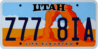 UT license plate Z778IA