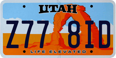 UT license plate Z778ID