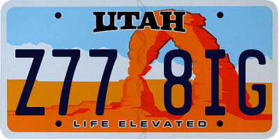 UT license plate Z778IG
