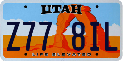 UT license plate Z778IL
