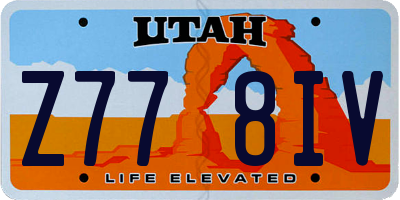 UT license plate Z778IV