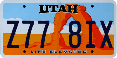 UT license plate Z778IX