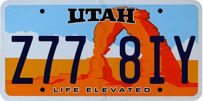 UT license plate Z778IY