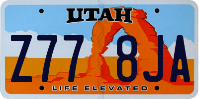 UT license plate Z778JA